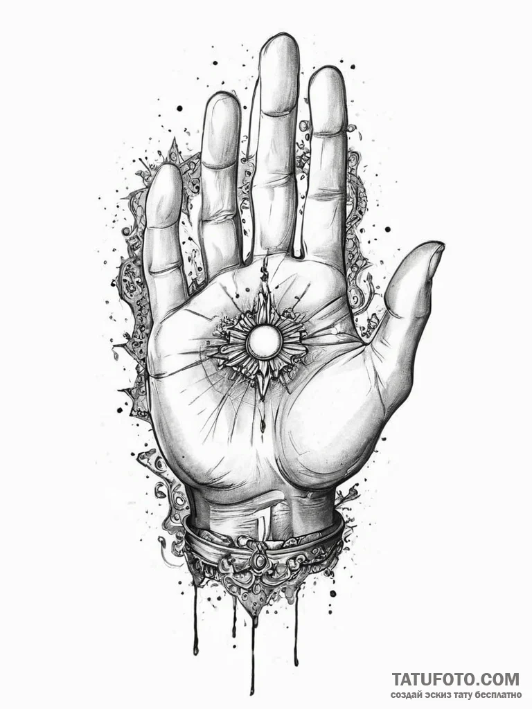 Tattoo sketch a powerful ancient god's hand h... - эскиз тату (№1753902199_0, 30.07.2025 19:03) — Tatufoto.com