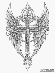 Tattoo sketch a pair of wings representing gu... - эскиз тату (№1753903579_0, 30.07.2025 19:26) — Tatufoto.com