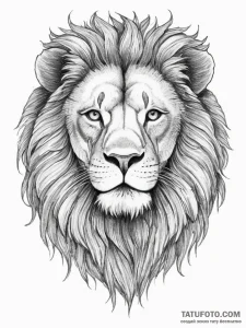 Tattoo sketch a majestic leo lion, its fur an... - эскиз тату (№1753906324_0, 30.07.2025 20:12) — Tatufoto.com