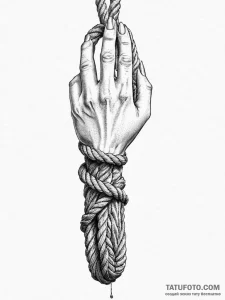 Tattoo design a hand firmly gripping a rope,... - эскиз тату (№1753907312_0, 30.07.2025 20:28) — Tatufoto.com