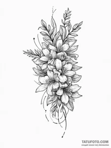 Lilac, tattoo sketch design, linework tattoo... - эскиз тату (№1753908095_0, 30.07.2025 20:41) — Tatufoto.com