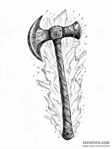 Tattoo sketch a climbing axe embedded in ice,... - эскиз тату (№1753911671_0, 30.07.2025 21:41) — Tatufoto.com