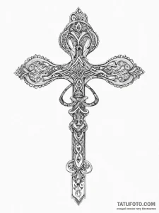 Tattoo design a 'key of life' (ankh) split be... - эскиз тату (№1753914261_0, 30.07.2025 22:24) — Tatufoto.com