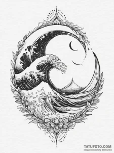 Tattoo sketch a simple, elegant wave, symboli... - эскиз тату (№1753915636_0, 30.07.2025 22:47) — Tatufoto.com