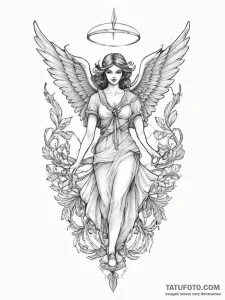 Angel and demon, artistic tattoo sketch, mute... - эскиз тату (№1753917417_0, 30.07.2025 23:16) — Tatufoto.com