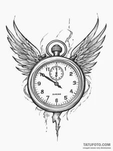 Tattoo design a "speedrun" stopwatch with win... - эскиз тату (№1753919823_0, 30.07.2025 23:57) — Tatufoto.com