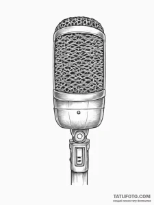 Tattoo sketch a desktop microphone with a pop... - эскиз тату (№1753921601_0, 31.07.2025 00:26) — Tatufoto.com