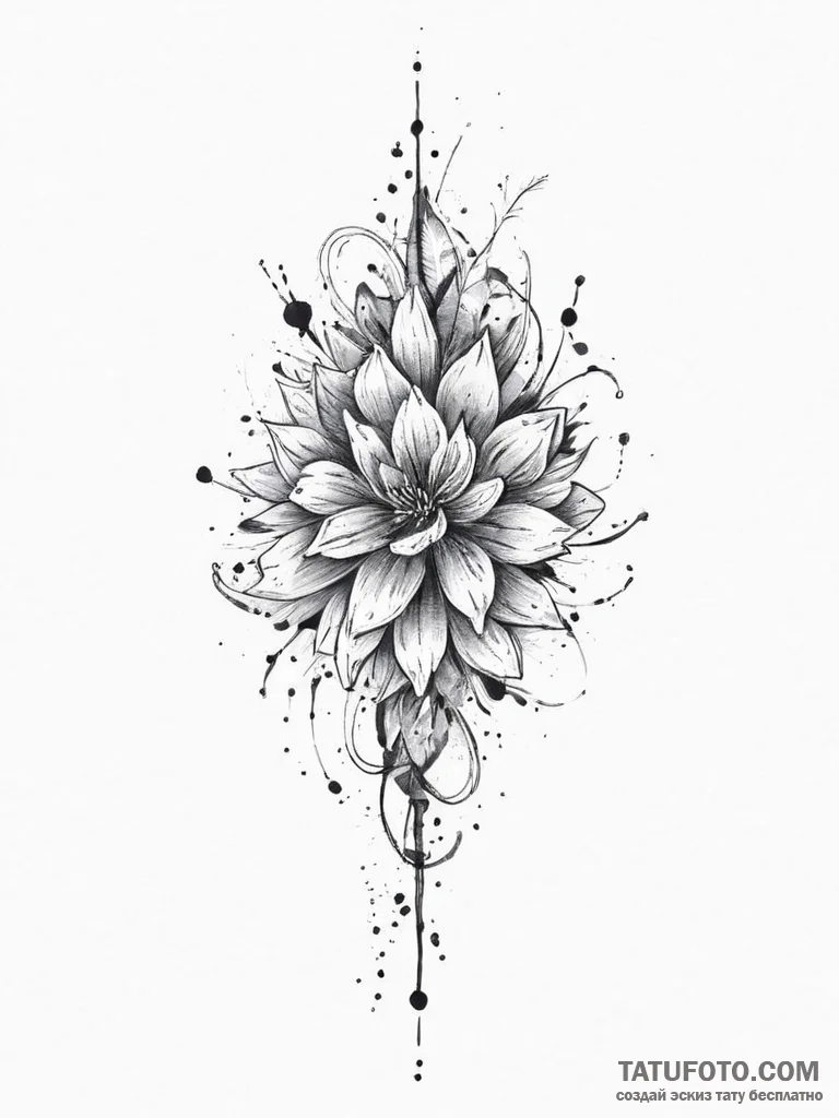 Tattoo design a small, clean linework of a sp... - эскиз тату (№1753921797_0, 31.07.2025 00:29) — Tatufoto.com