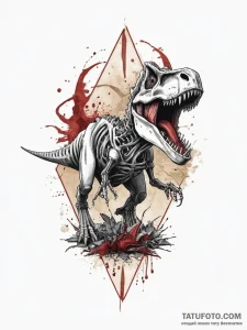 Dinosaur skeleton (t-rex, triceratops), tatto... - эскиз тату (№1753925166_0, 31.07.2025 01:26) — Tatufoto.com