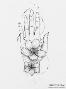 Tattoo sketch a woman's hand gently caressing... - эскиз тату (№1753929871_0, 31.07.2025 02:44) — Tatufoto.com