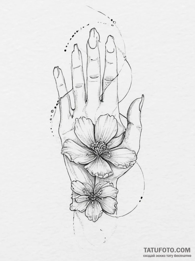Tattoo sketch a woman's hand gently caressing... - эскиз тату (№1753929871_0, 31.07.2025 02:44) — Tatufoto.com
