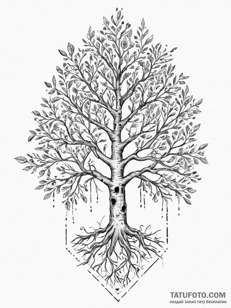 Tattoo design a sprawling skill tree diagram... - эскиз тату (№1753931057_0, 31.07.2025 03:04) — Tatufoto.com