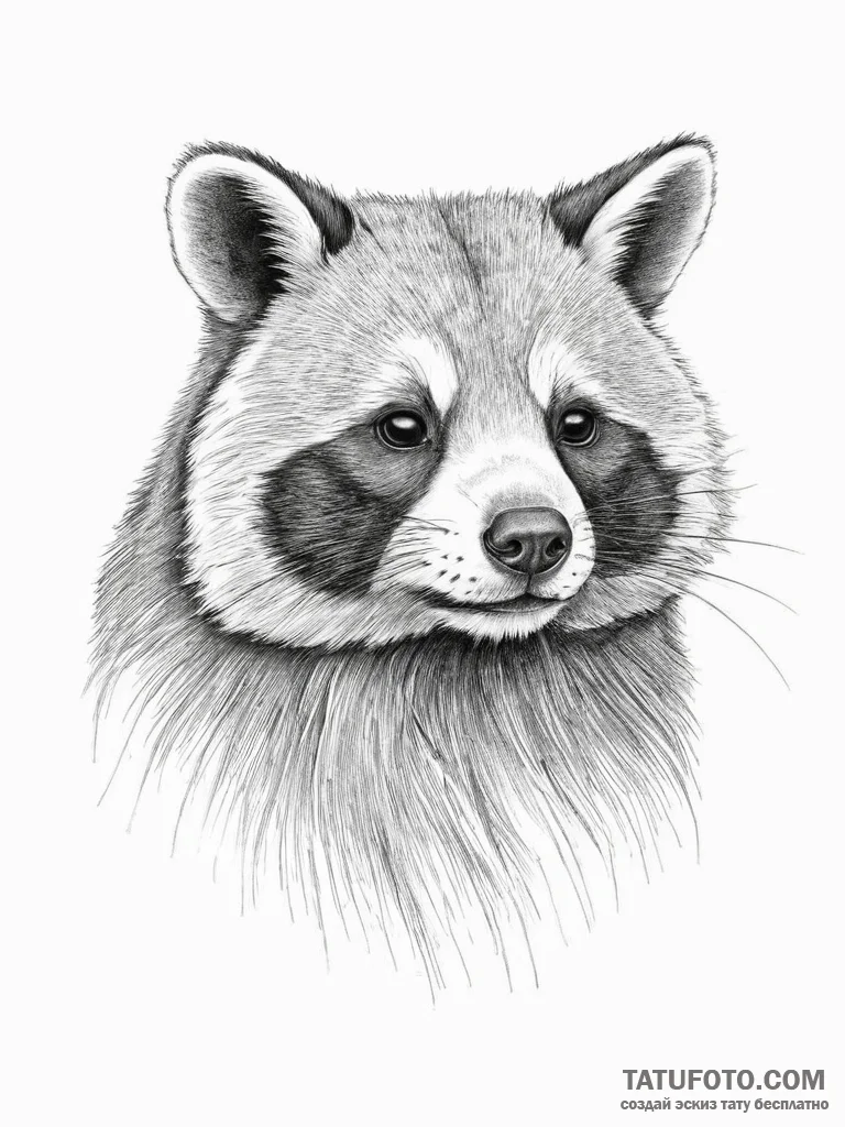 Tanuki, concept art for tattoo, muted color p... - эскиз тату (№1753932031_0, 31.07.2025 03:20) — Tatufoto.com