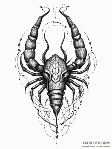 Tattoo design a scorpio symbol composed of da... - эскиз тату (№1753932815_0, 31.07.2025 03:33) — Tatufoto.com