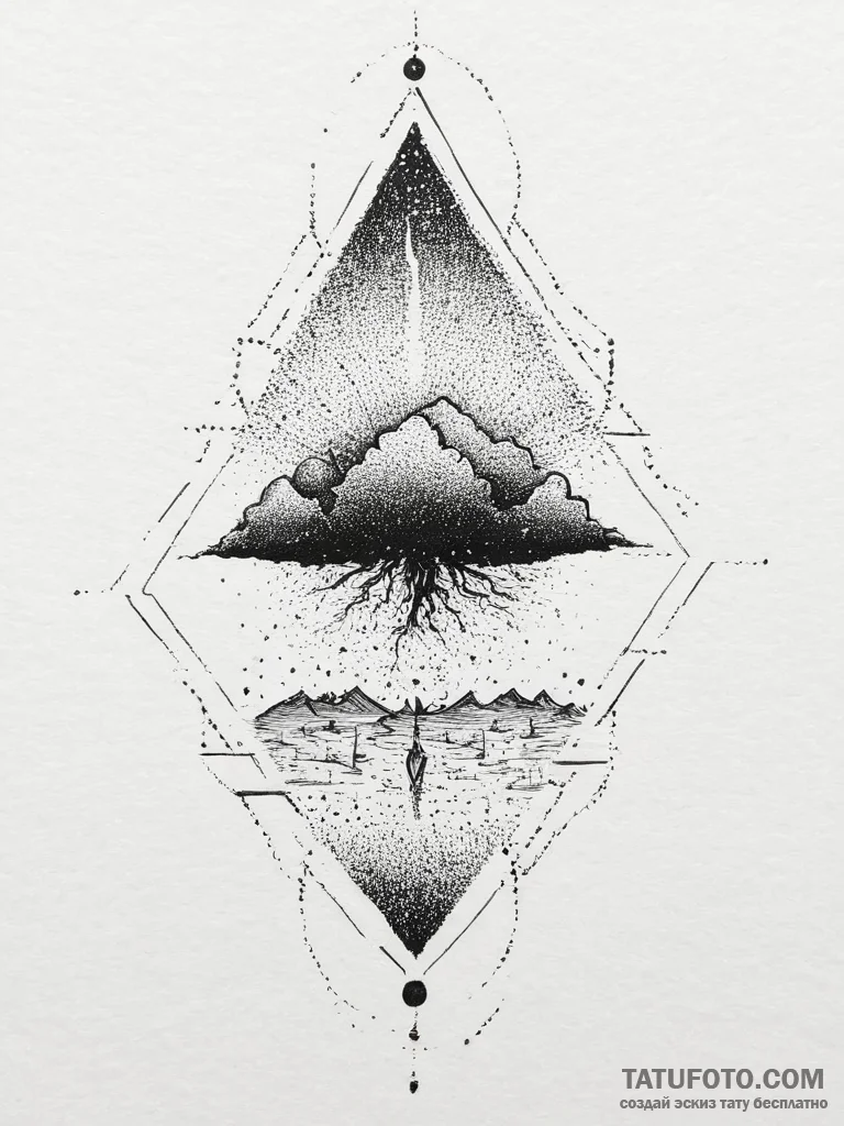 Tattoo sketch a sandstorm forming a powerful... - эскиз тату (№1753933785_0, 31.07.2025 03:49) — Tatufoto.com