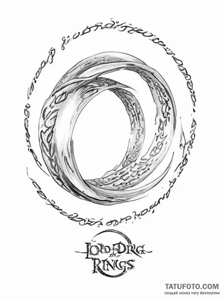 The "one ring" inscription from lord of the r... - эскиз тату (№1753934951_0, 31.07.2025 04:09) — Tatufoto.com