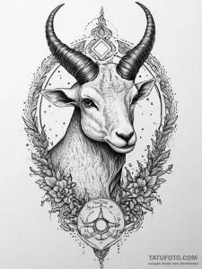 Tattoo design a capricorn goat-fish, appearin... - эскиз тату (№1753935932_0, 31.07.2025 04:25) — Tatufoto.com