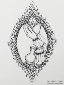 A person throwing a pottery vase on a wheel.,... - эскиз тату (№1753938478_0, 31.07.2025 05:07) — Tatufoto.com
