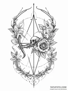 Tattoo sketch a sagittarius archer's silhouet... - эскиз тату (№1753938673_0, 31.07.2025 05:11) — Tatufoto.com