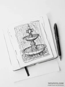A detailed shot of a leather-bound journal an... - эскиз тату (№1753938866_0, 31.07.2025 05:14) — Tatufoto.com