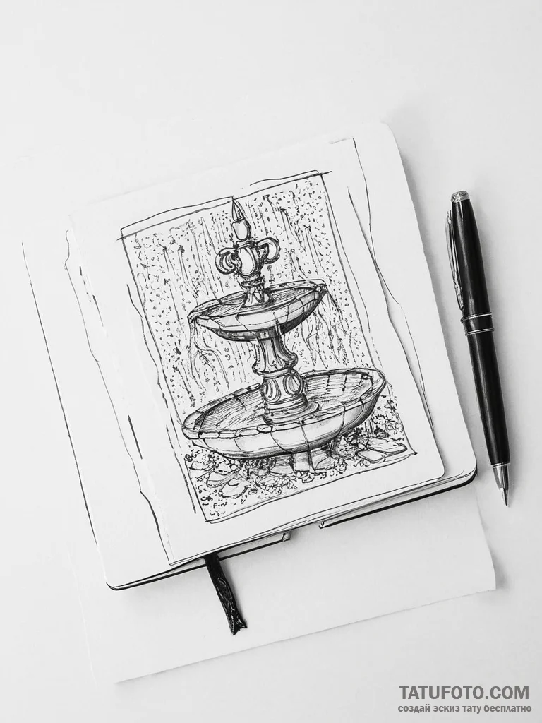 A detailed shot of a leather-bound journal an... - эскиз тату (№1753938866_0, 31.07.2025 05:14) — Tatufoto.com