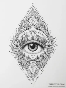 Tattoo sketch a mystical creature's eye peeri... - эскиз тату (№1753941019_0, 31.07.2025 05:50) — Tatufoto.com