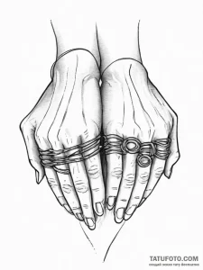 Tattoo design a pair of matching rings, one o... - эскиз тату (№1753942584_0, 31.07.2025 06:16) — Tatufoto.com