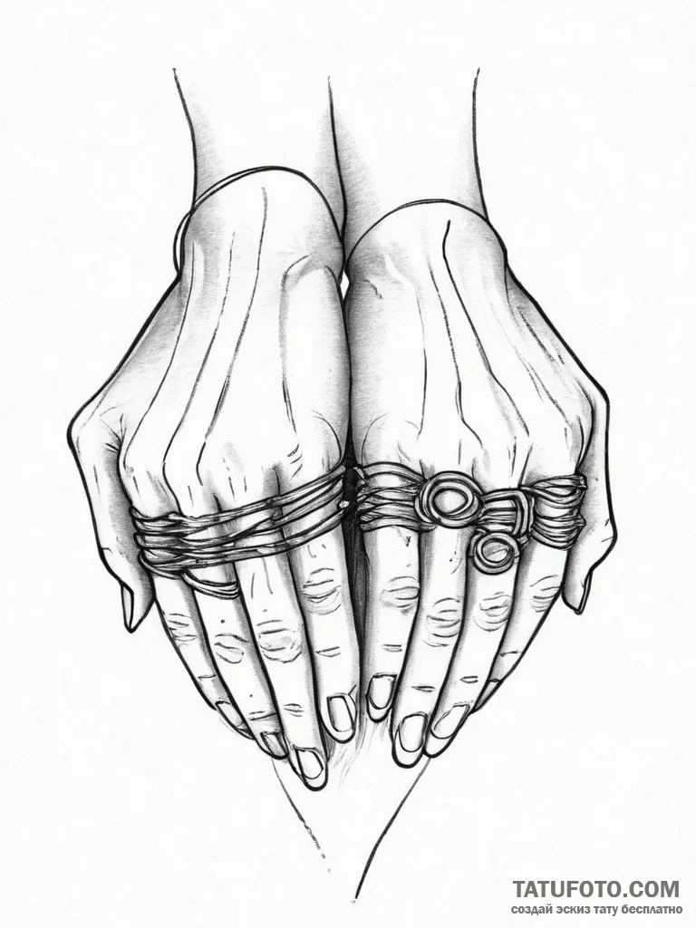 Tattoo design a pair of matching rings, one o... - эскиз тату (№1753942584_0, 31.07.2025 06:16) — Tatufoto.com
