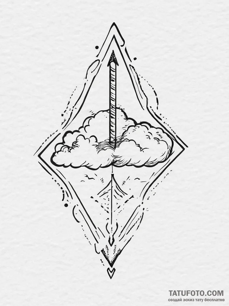 Tattoo sketch a stylized 'level up' arrow pie... - эскиз тату (№1753945130_0, 31.07.2025 06:58) — Tatufoto.com