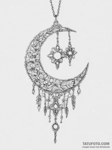 Tattoo sketch: an elegant lunitsa (crescent m... - эскиз тату (№1753953484_0, 31.07.2025 09:18) — Tatufoto.com