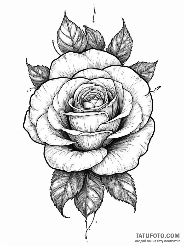 Black rose - эскиз тату (№1753954857_0, 31.07.2025 09:40) — Tatufoto.com