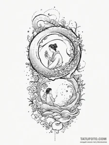 Tattoo design a silhouette of a father figure... - эскиз тату (№1753955246_0, 31.07.2025 09:47) — Tatufoto.com
