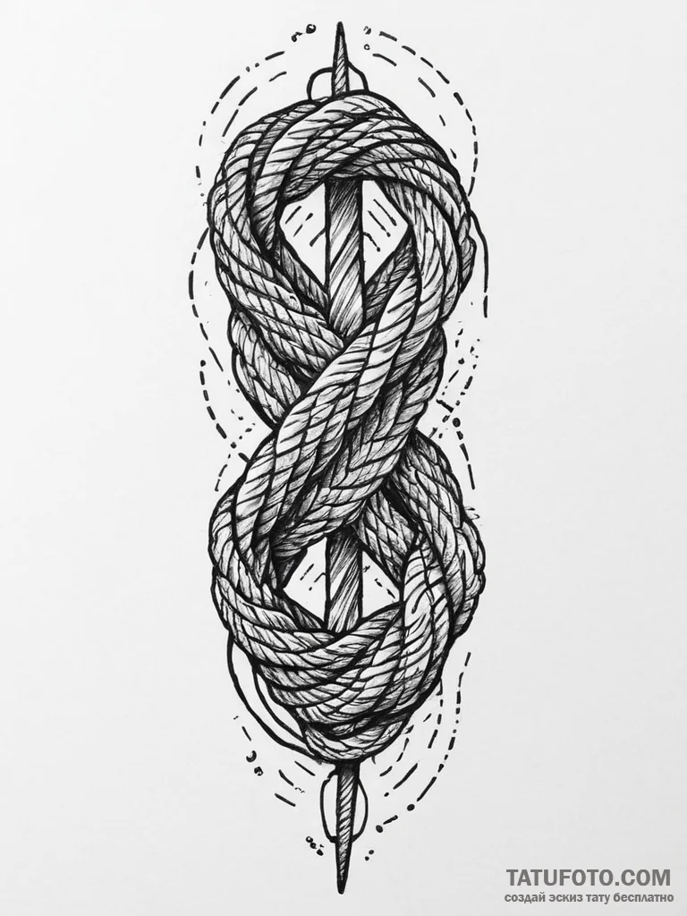 Tattoo sketch a climbing rope forming a stron... - эскиз тату (№1753955831_0, 31.07.2025 09:57) — Tatufoto.com