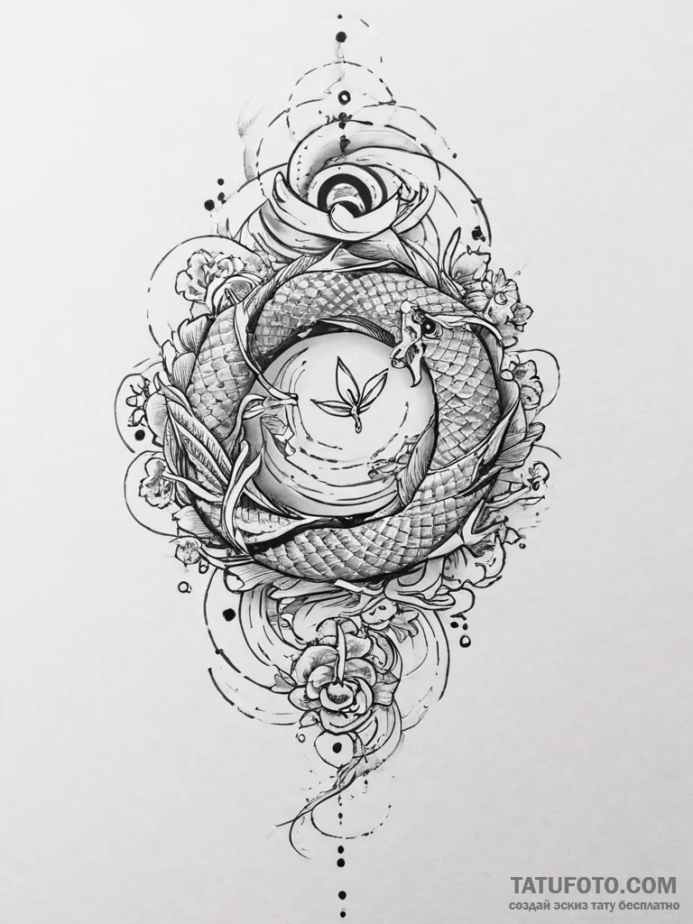 Tattoo sketch a mystic knot that begins on on... - эскиз тату (№1753956226_0, 31.07.2025 10:03) — Tatufoto.com