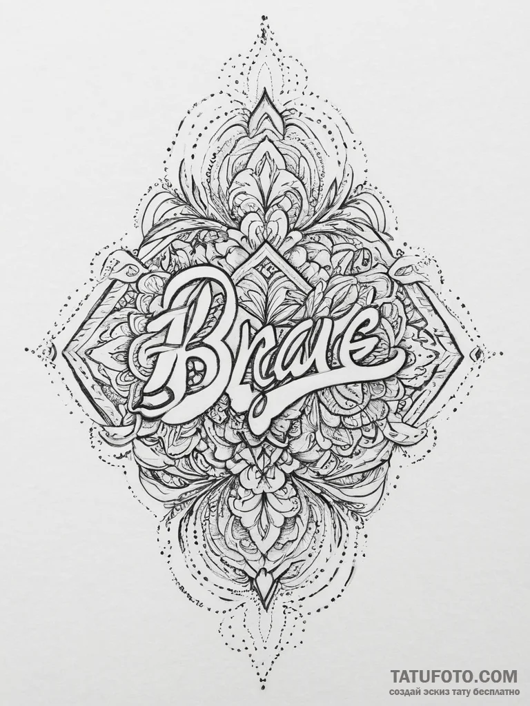 Tattoo sketch a single, empowering word (e.g.... - эскиз тату (№1753956617_0, 31.07.2025 10:10) — Tatufoto.com