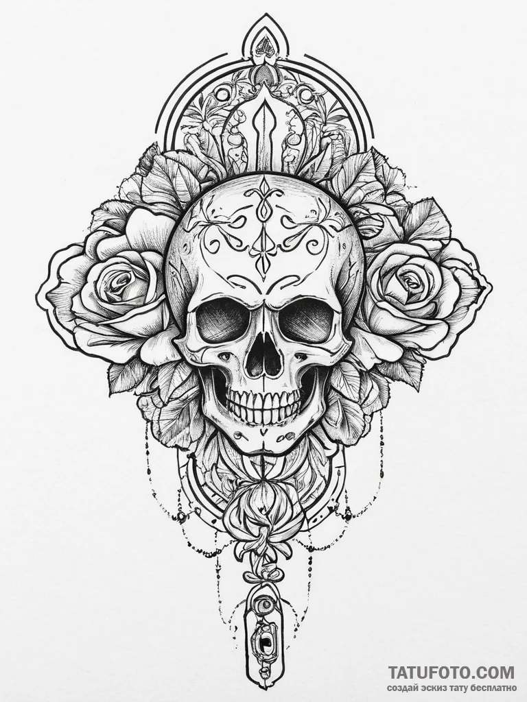 Tattoo design a key unlocking a hidden chambe... - эскиз тату (№1753974791_0, 31.07.2025 15:13) — Tatufoto.com