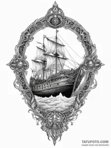 The ship naglfar from norse mythology, concep... - эскиз тату (№1753975599_0, 31.07.2025 15:26) — Tatufoto.com