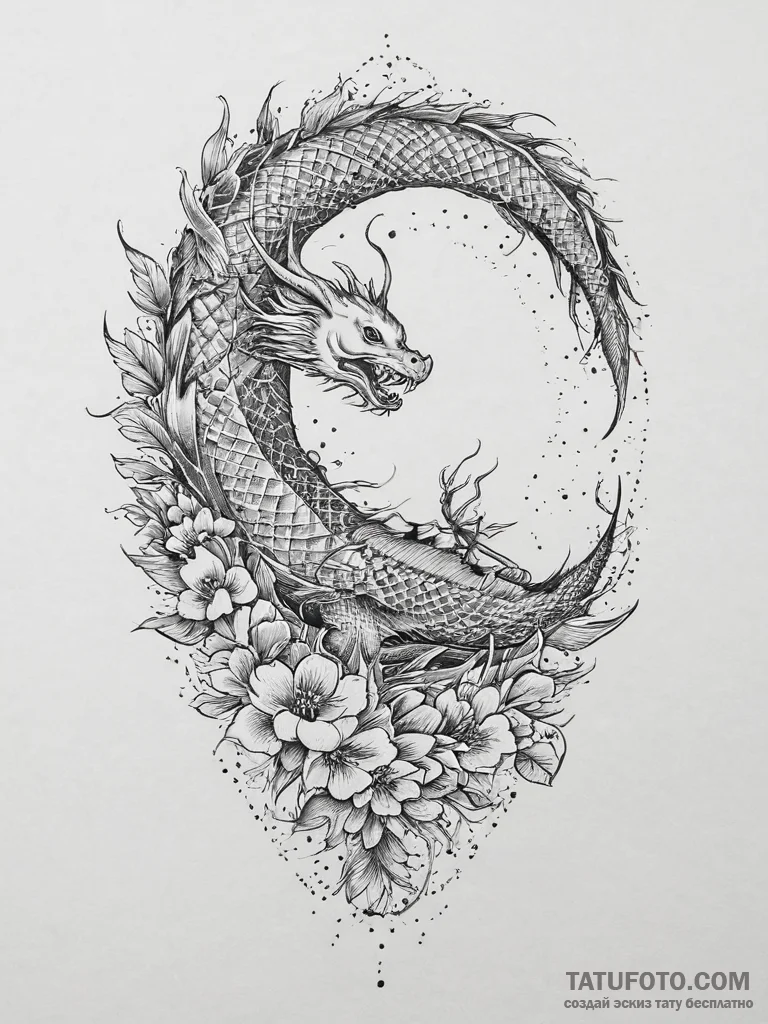 Tattoo design: a neo-traditional lunitsa, wit... - эскиз тату (№1753976388_0, 31.07.2025 15:39) — Tatufoto.com