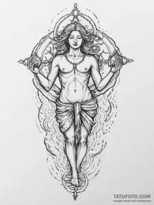 Tattoo sketch aquarius's water-bearer, a mini... - эскиз тату (№1753976591_0, 31.07.2025 15:43) — Tatufoto.com