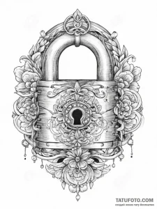 Tattoo sketch a stylized lock on one partner,... - эскиз тату (№1753978388_0, 31.07.2025 16:13) — Tatufoto.com