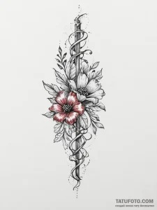 Tattoo design a spine subtly outlined with a... - эскиз тату (№1753978588_0, 31.07.2025 16:16) — Tatufoto.com
