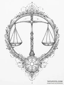 Tattoo sketch libra's scales, intricately sha... - эскиз тату (№1753979972_0, 31.07.2025 16:39) — Tatufoto.com