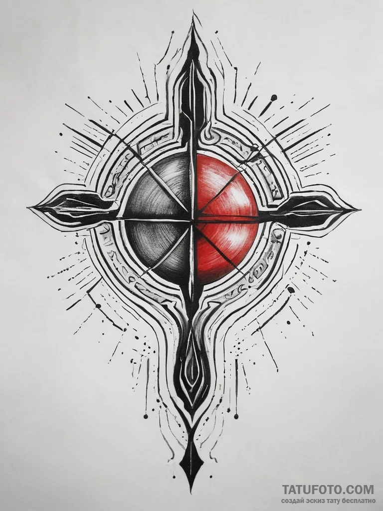 Tattoo sketch a stylized energy shield rippli... - эскиз тату (№1753981133_0, 31.07.2025 16:58) — Tatufoto.com