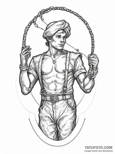A shot of a pearl diver at work., tattoo line... - эскиз тату (№1753982121_0, 31.07.2025 17:15) — Tatufoto.com