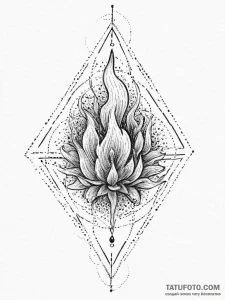 Fire, concept art for tattoo, fine lines, del... - эскиз тату (№1753983320_0, 31.07.2025 17:35) — Tatufoto.com