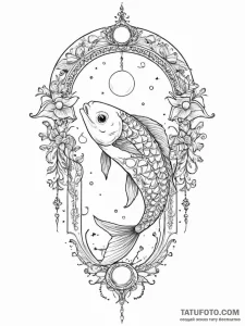 Tattoo design pisces fish with the "moon" tar... - эскиз тату (№1753983725_0, 31.07.2025 17:42) — Tatufoto.com