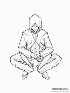 A person folding a complex origami figure. - эскиз тату (№1753984526_0, 31.07.2025 17:55) — Tatufoto.com