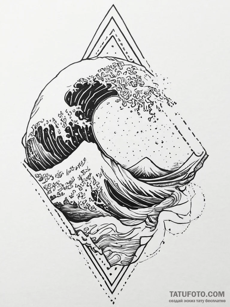 Tattoo design a tiny, subtle wave pattern., t... - эскиз тату (№1753985140_0, 31.07.2025 18:05) — Tatufoto.com