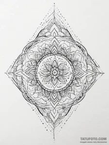 Tattoo sketch an intricate mandala pattern fi... - эскиз тату (№1753987768_0, 31.07.2025 18:49) — Tatufoto.com