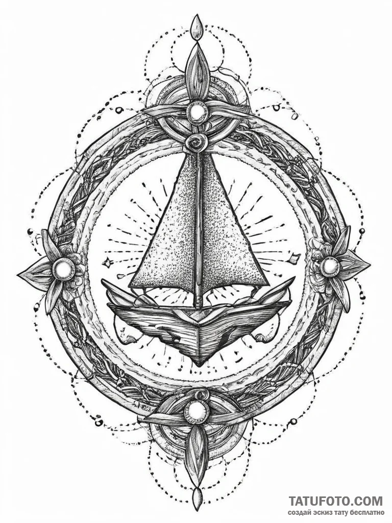 An old, leather-bound grimoire, tattoo sketch... - эскиз тату (№1753988986_0, 31.07.2025 19:09) — Tatufoto.com